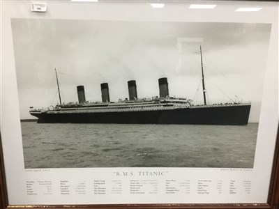 Lot 101 - A COLLECTION OF PRINTS DEPICTING SHIPS INCLUDING TITANIC