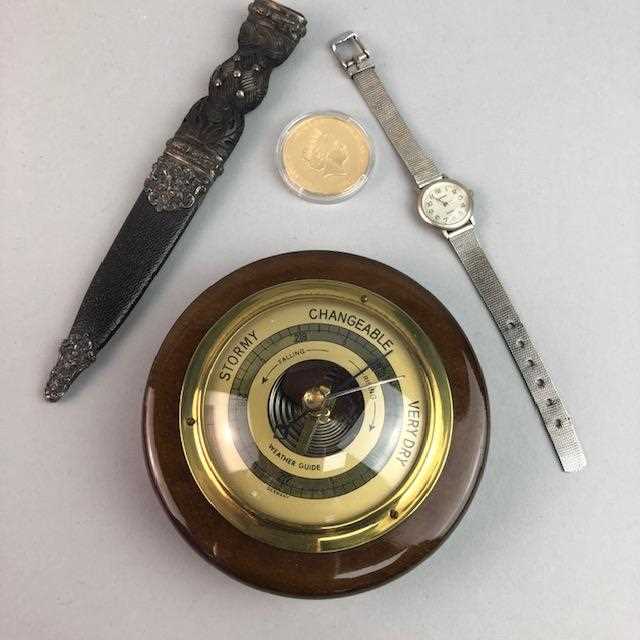 Lot 73 - A GOLD PLATED FULL HUNTER POCKET WATCH, COSTUME JEWELLERY AND A MINIATURE HAND MIRROR