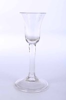 Lot 986 - 18TH CENTURY WINE GLASS with a bell shaped...