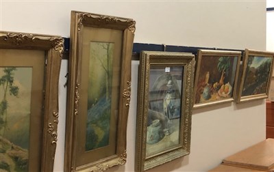 Lot 81 - FIVE PAINTINGS AND PRINTS