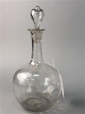 Lot 82 - A VICTORIAN GLASS DECANTER, VASE AND BOWL