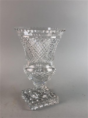 Lot 82 - A VICTORIAN GLASS DECANTER, VASE AND BOWL