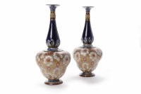 Lot 990 - PAIR OF DOULTON SLATERS PATENT VASES of...