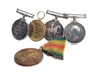 Lot 904 - TWO PAIRS OF WWI BRITISH WAR AND CIVILISATION MEDALS