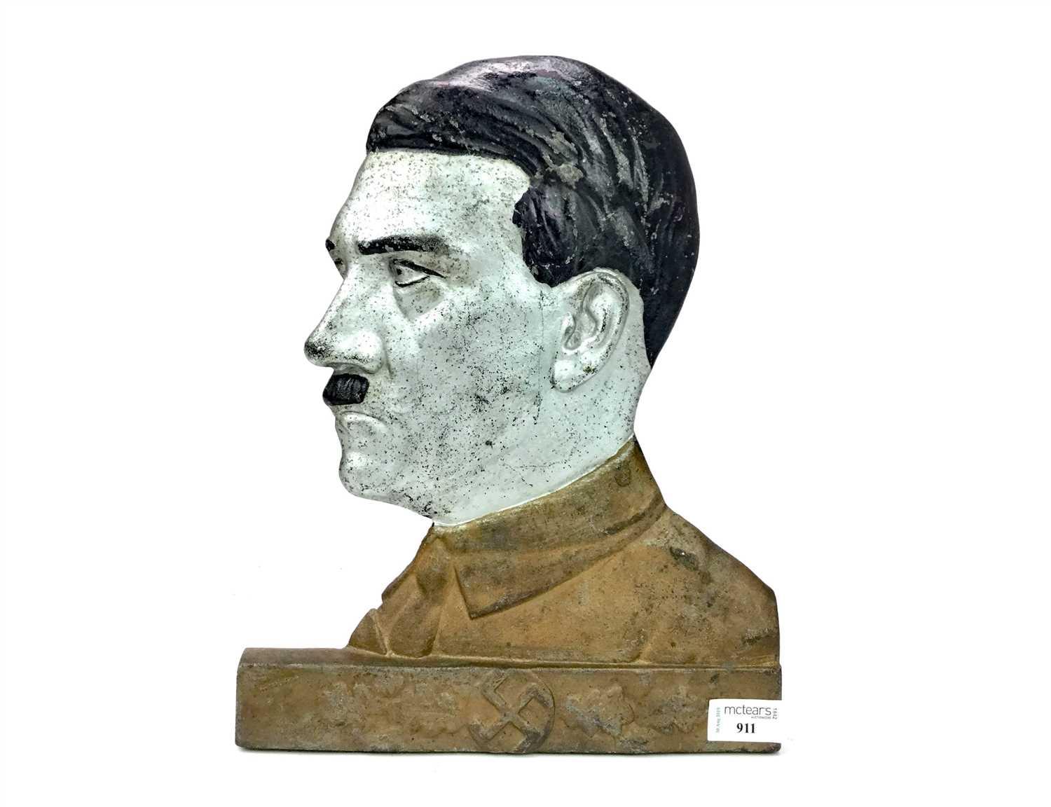 Lot 1656 - A CAST METAL PROFILE BUST WALL PLAQUE OF ADOLF HITLER