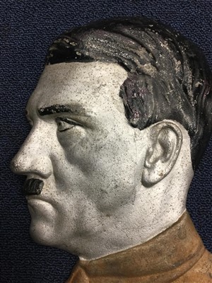 Lot 1656 - A CAST METAL PROFILE BUST WALL PLAQUE OF ADOLF HITLER