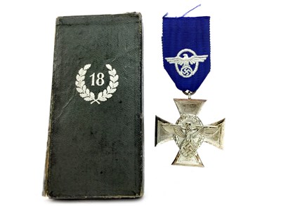 Lot 919 - A THIRD REICH 18 YEARS LONG SERVICE POLICE CROSS