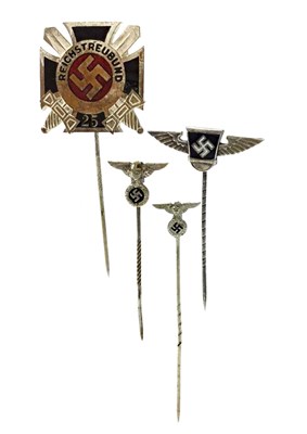 Lot 924 - A THIRD REICH STICK PIN FOR 25 YEARS SERVICE ON THE REISHSTREUBUND