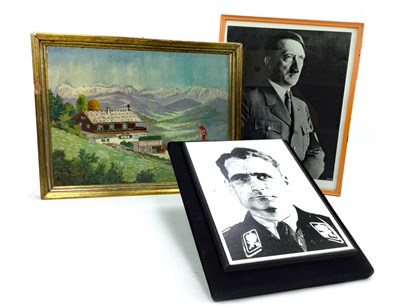 Lot 941 - A SMALL OIL PAINTING OF HITLER’S KEHLSTEINHAUS (EAGLES NEST)