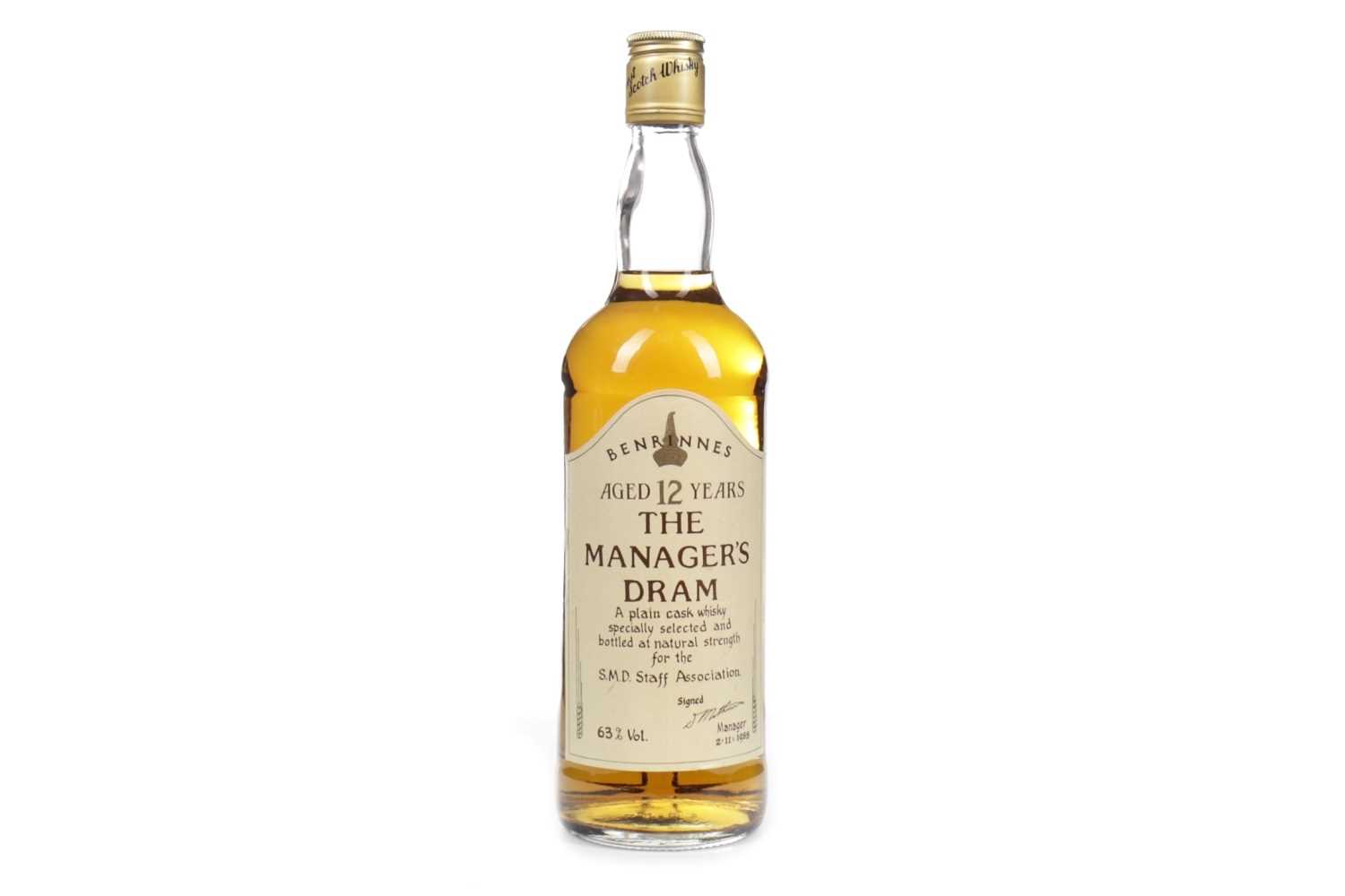 Lot 83 - BENRINNES MANAGERS DRAM AGED 12 YEARS
