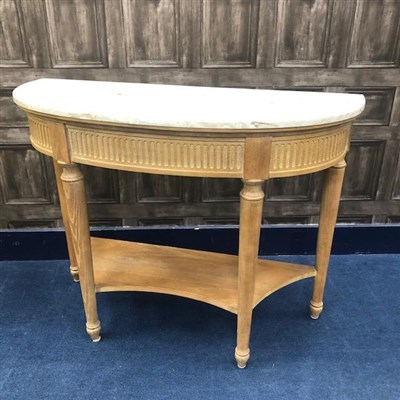 Lot 320 - A MODERN PINE D-SHAPED HALL TABLE