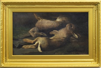 Lot 521 - GAME, AN OIL BY JOHN BUCKNELL RUSSELL