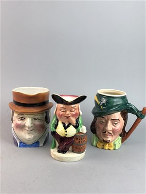 Lot 161 - A GROUP OF CERAMIC CHARACTER JUGS AND SMALL CERAMIC RUSSIAN BEAR