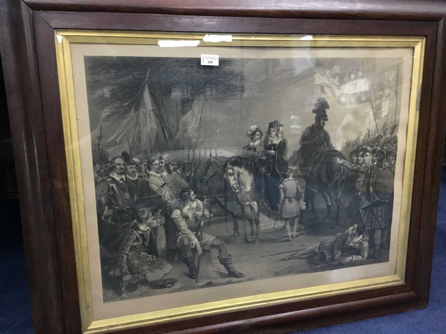 Lot 200 - THE SURRENDER OF MARY QUEEN OF SCOTS, AN ENGRAVING
