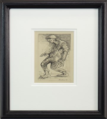 Lot 690 - THE SEARCHER, A MIXED MEDIA BY PETER HOWSON