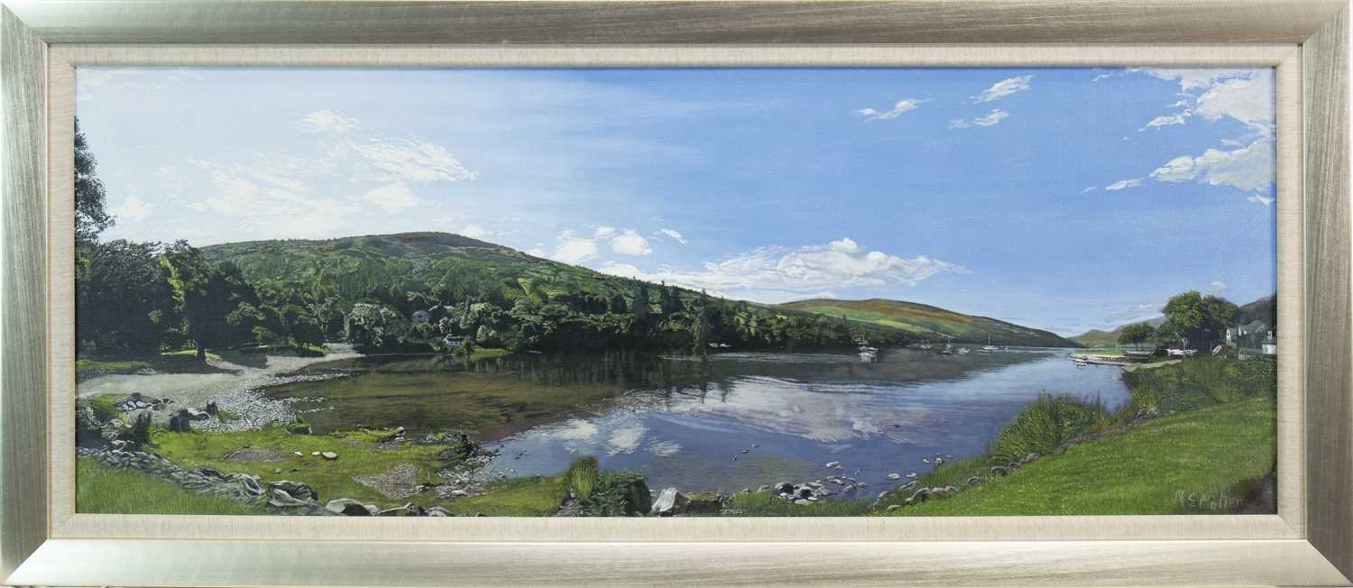 Lot 713 - LOCH TAY AT KENMORE, AN OIL BY MICHAEL MULLEN