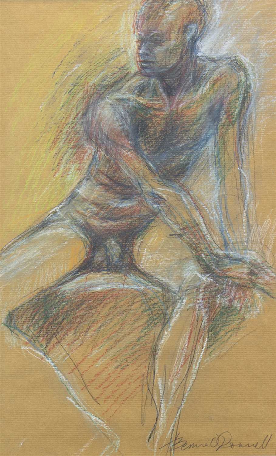 Lot 570 - NUDE STUDY, A PASTEL BY BERNIE O'DONNELL