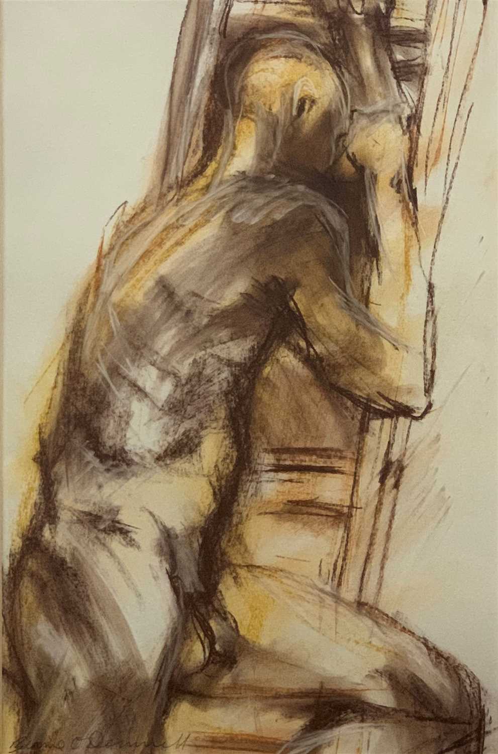 Lot 576 - NUDE STUDY II, A PASTEL BY BERNIE O'DONNELL