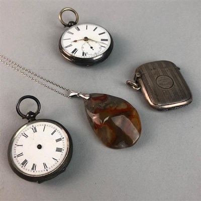 Lot 211 - A GOLD PLATED POCKET WATCH ALONG WITH TWO OTHERS AND SILVER JEWELLERY