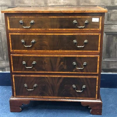Lot 341 - A MAHOGANY CHEST OF DRAWERS