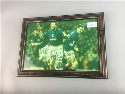 Lot 383 - A SIGNED PHOTOGRAPH OF ALLY MCCOIST AND A PRINT OF IBROX FOOTBALL STADIUM