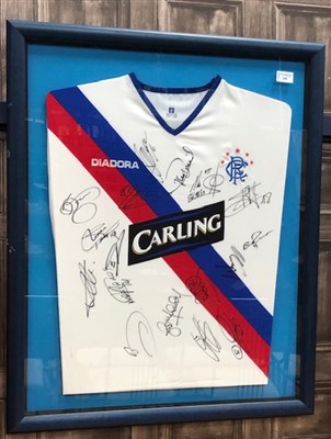 Lot 390 - A SIGNED RANGERS AWAY TOP FROM SEASON 2004-05