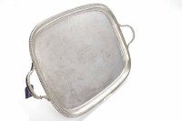 Lot 325 - SILVER SERVING TRAY maker Martin, Hall & Co,...