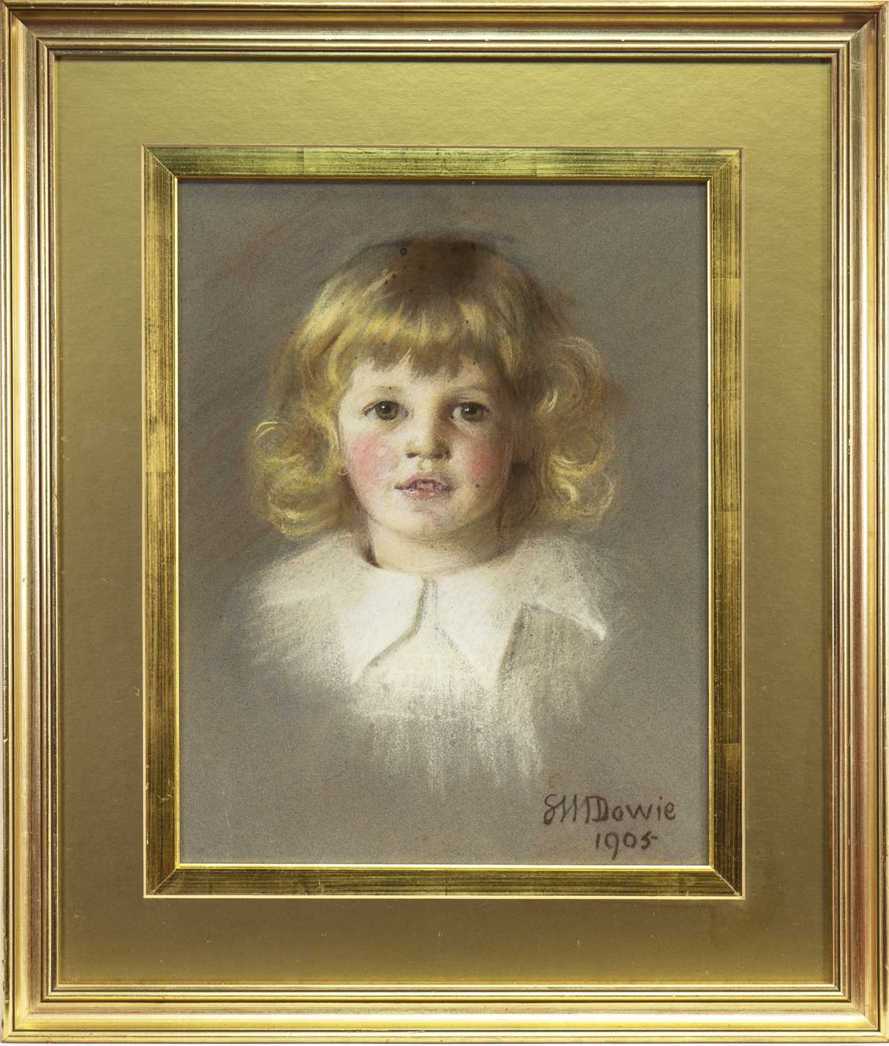 Lot 427 - A YOUNG GIRL, A PASTEL BY SYBIL M DOWIE