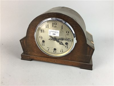 Lot 399 - A MAHOGANY ENFIELD MANTEL CLOCK AND TWO OTHERS