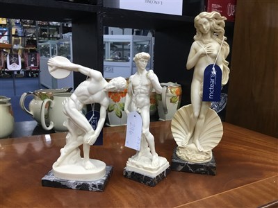 Lot 296 - FOUR COMPOSITE FIGURES AND A VASE
