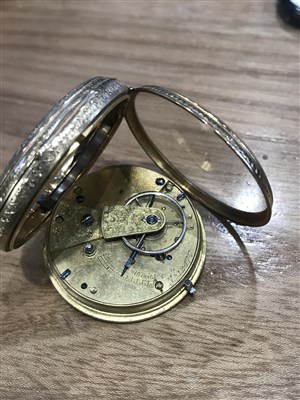 Lot 828 - A GOLD POCKET WATCH AND A TRENCH WATCH