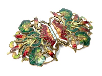 Lot 1007 - A CHINESE CLOISONNE BELT BUCKLE