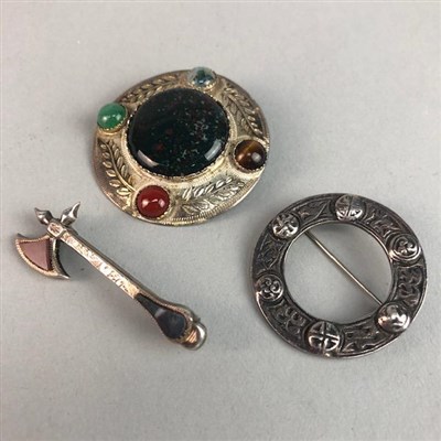 Lot 19 - A SILVER PLAID BROOCH AND TWO OTHER BROOCHES