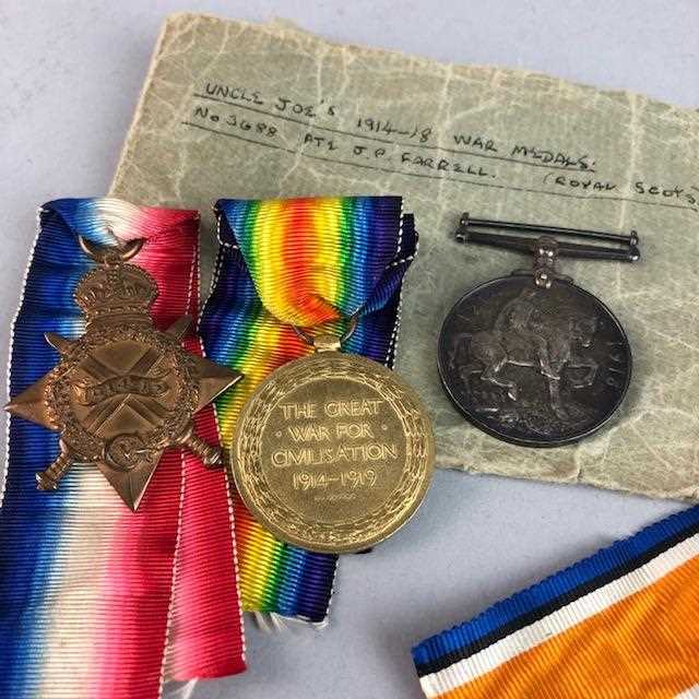 Lot 15 - A WWI MEDAL GROUP AWARDED O PTE. J. P. FARRELL