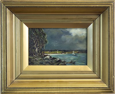 Lot 514 - COASTAL SCENE, AN OIL ATTRIBUTED TO SAM BOUGH