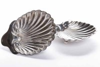 Lot 351 - PAIR OF LATE VICTORIAN SILVER SCALLOPED BUTTER...