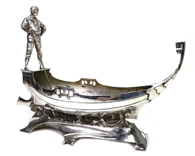 Lot 862 - AN ATTRACTIVE WMF COMPORT MODELLED AS A GONDOLA WITH GONDOLIER
