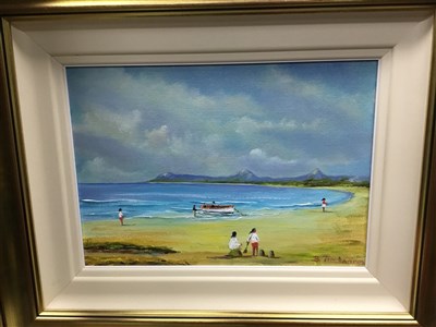 Lot 80 - BEACH SCENES, A PAIR OF OILS BY BRENDAN TIMMONS