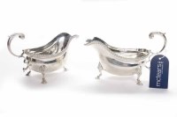 Lot 359 - PAIR OF GEORGE V SCOTTISH SILVER SAUCE BOATS...