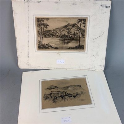 Lot 126 - NINE ETCHINGS DEPICTING SCOTTISH SCENES BY VARIOUS ARTISTS