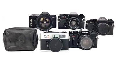 Lot 1500 - A RICOH KR-10M SLR CAMERA AND OTHER RICOHS