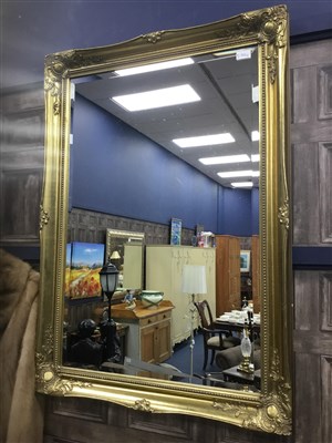 Lot 303 - A GILT FRAMED WALL MIRROR AND ANOTHER WALL MIRROR