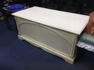 Lot 301 - A PAINTED BLANKET CHEST