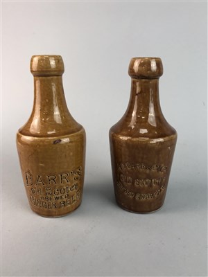 Lot 295 - A GROUP OF CERAMICS INCLUDING A 'BARR'S OLD SCOTCH BREWED GINGER BEER' BOTTLE