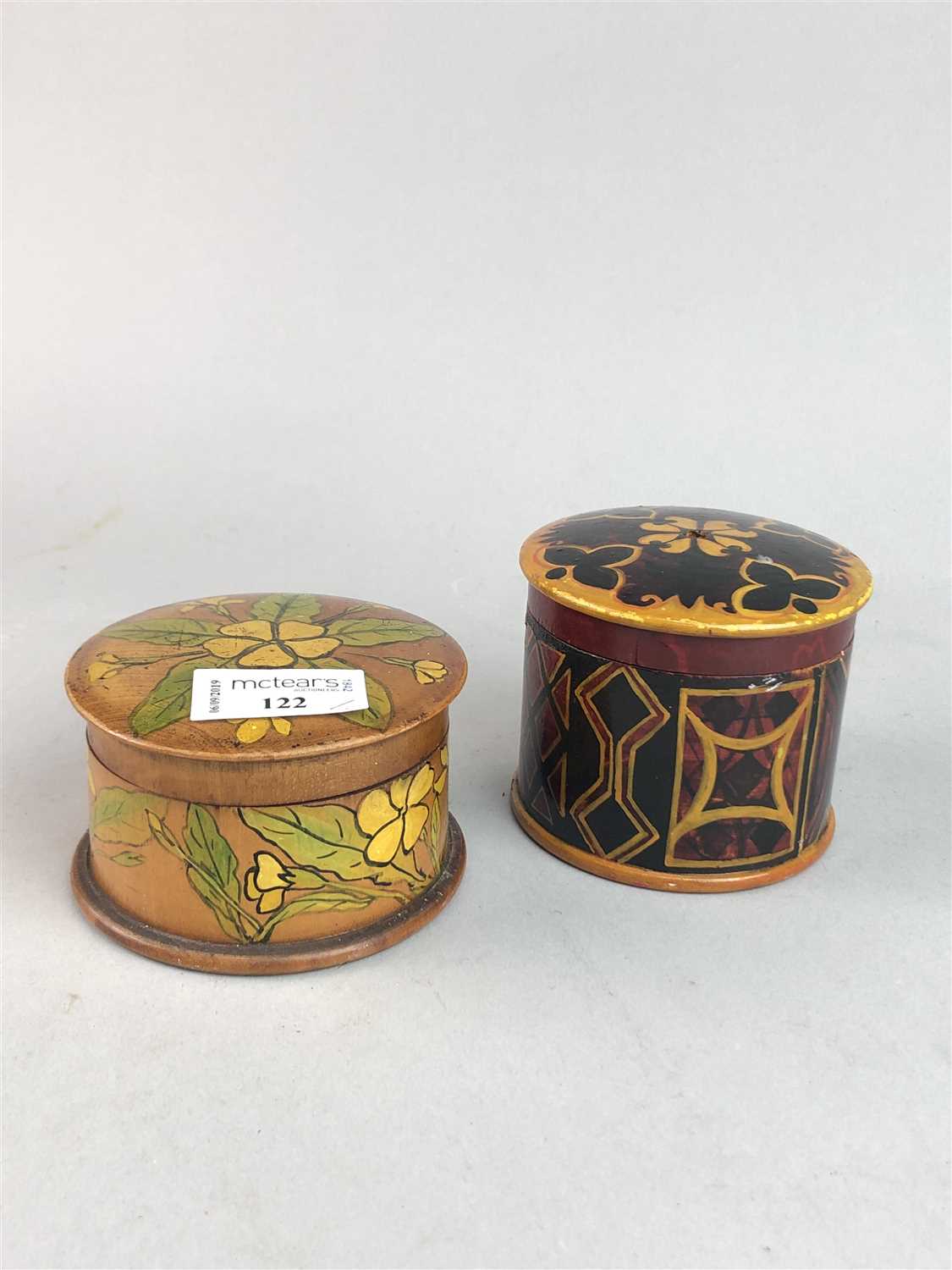 Lot 122 - TWO 1930'S HAND PAINTED BOXES