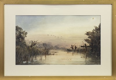 Lot 371 - FISHING SCENE, A WATERCOLOUR BY H F NEAVE