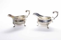 Lot 386 - PAIR OF GEORGE V SILVER SAUCE BOATS maker...