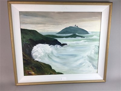 Lot 144 - SURF'S UP, AN OIL BY PHIL DAVIES