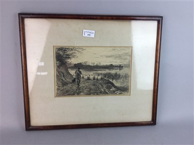 Lot 152 - SHEPHERD WITH HIS FLOCK, AN ETCHING