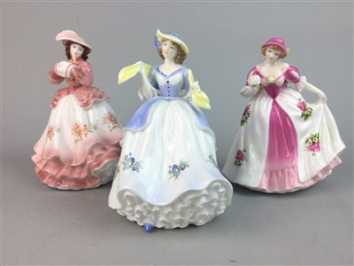Lot 153 - A COLLECTION OF FIVE ROYAL WORCESTER FIGURES OF LADIES